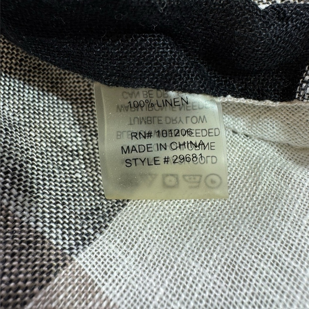 Soft Surroundings Women's X Large Plaid 100% Linen Top sleeveless button front - Picture 11 of 11